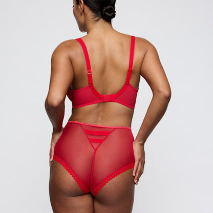 Primadonna Twist WOWGIRL half padded plunge bra in true red