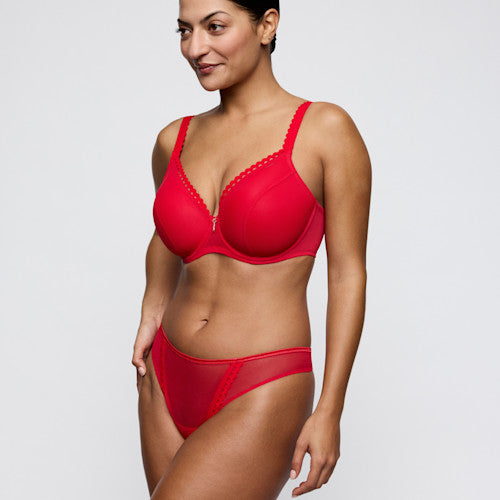 Primadonna Twist WOWGIRL padded heartshape bra in true red
