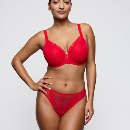 Primadonna Twist WOWGIRL padded heartshape bra in true red