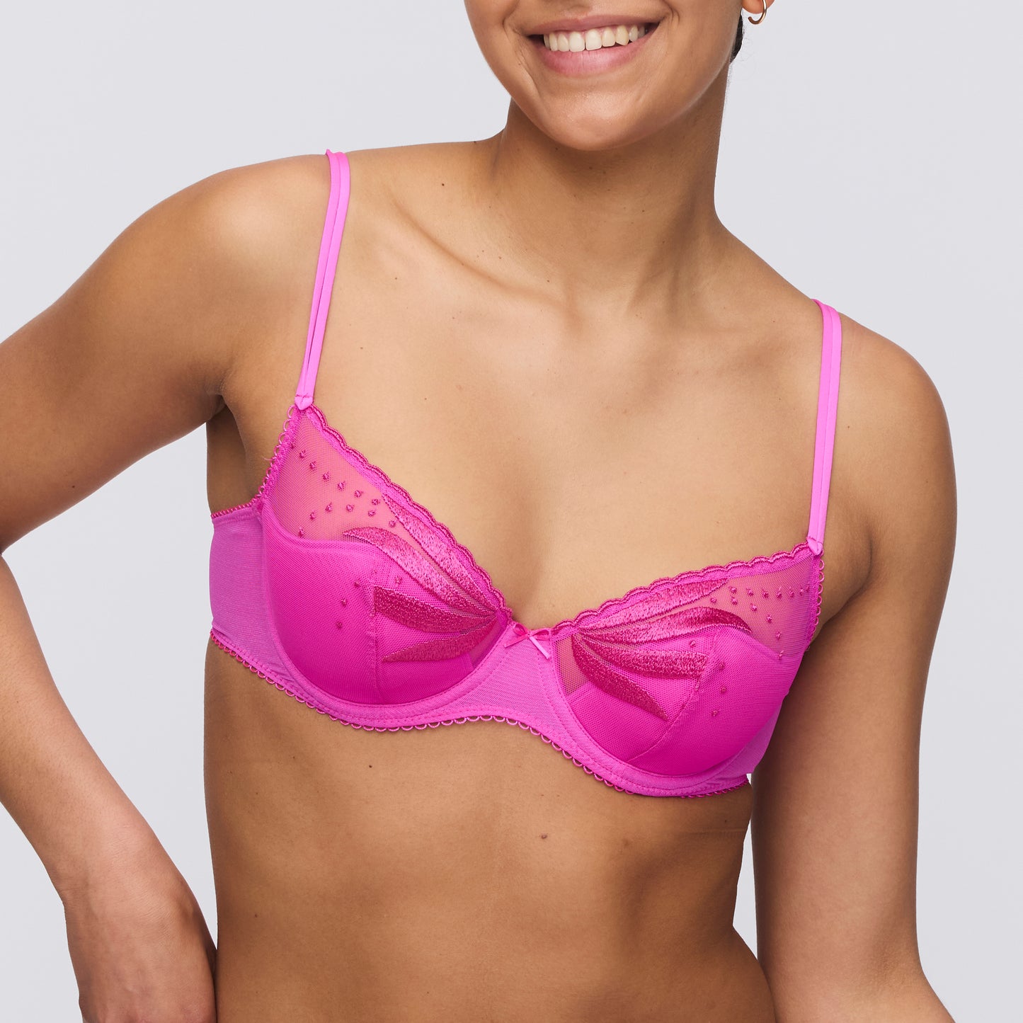 ETOILE cactus flower half padded plunge bra