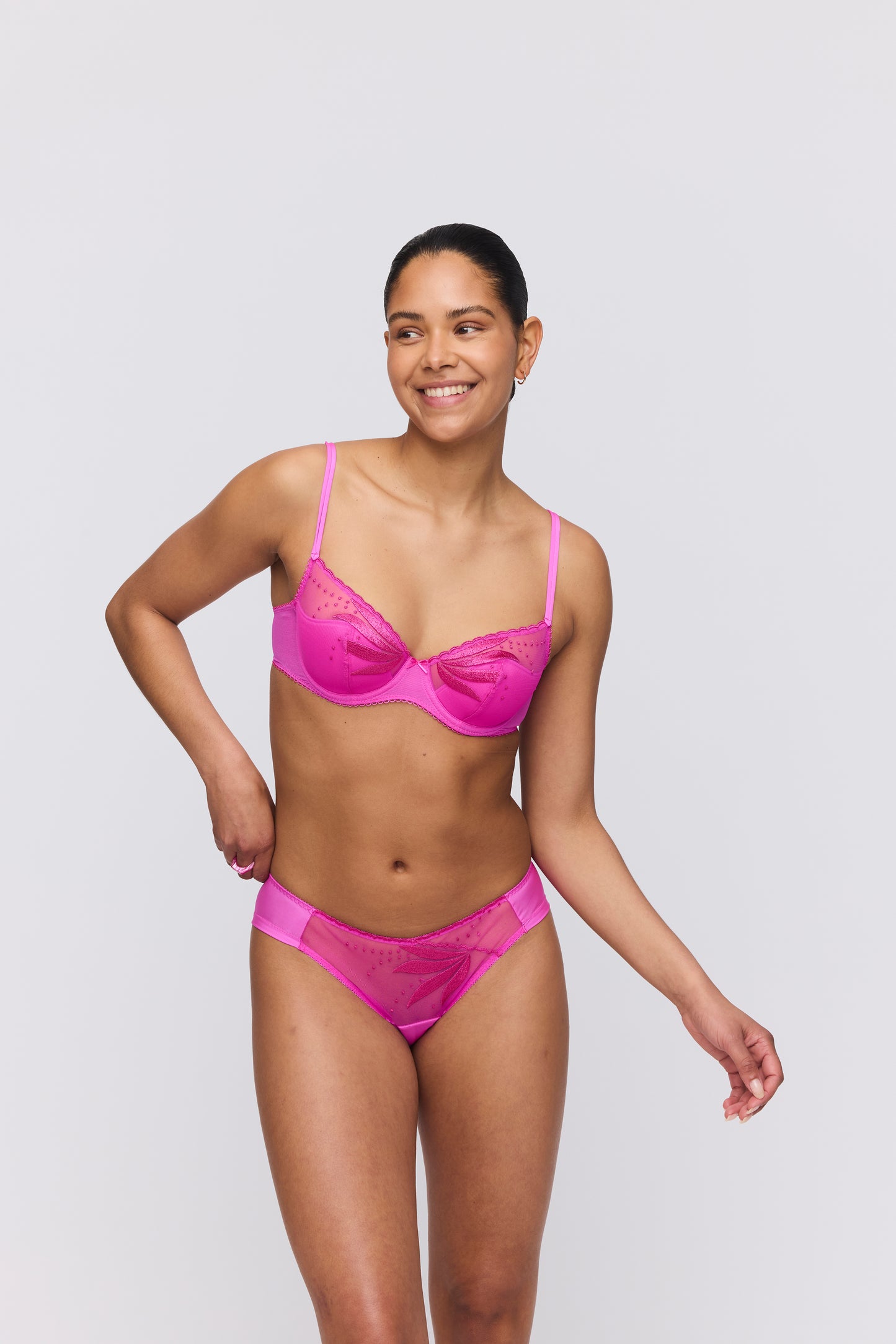 ETOILE cactus flower half padded plunge bra