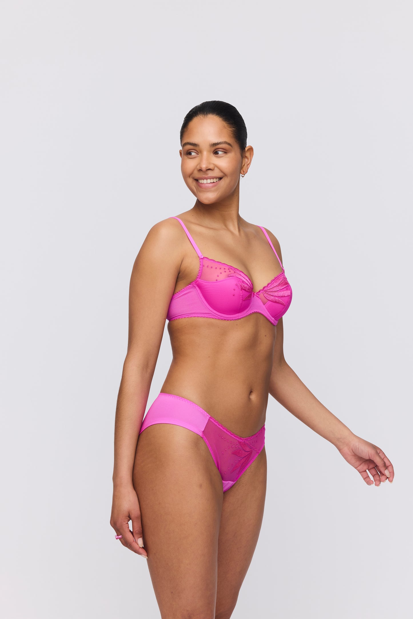 ETOILE cactus flower half padded plunge bra