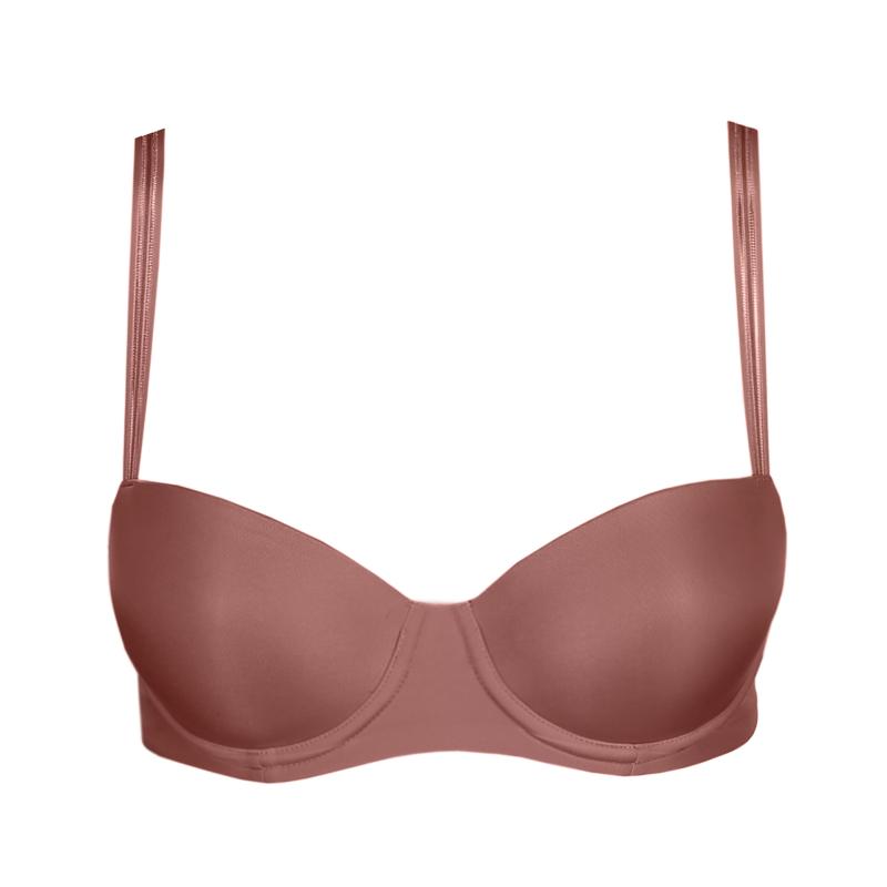 Marie Jo LOUIE padded balcony bra in satin taupe