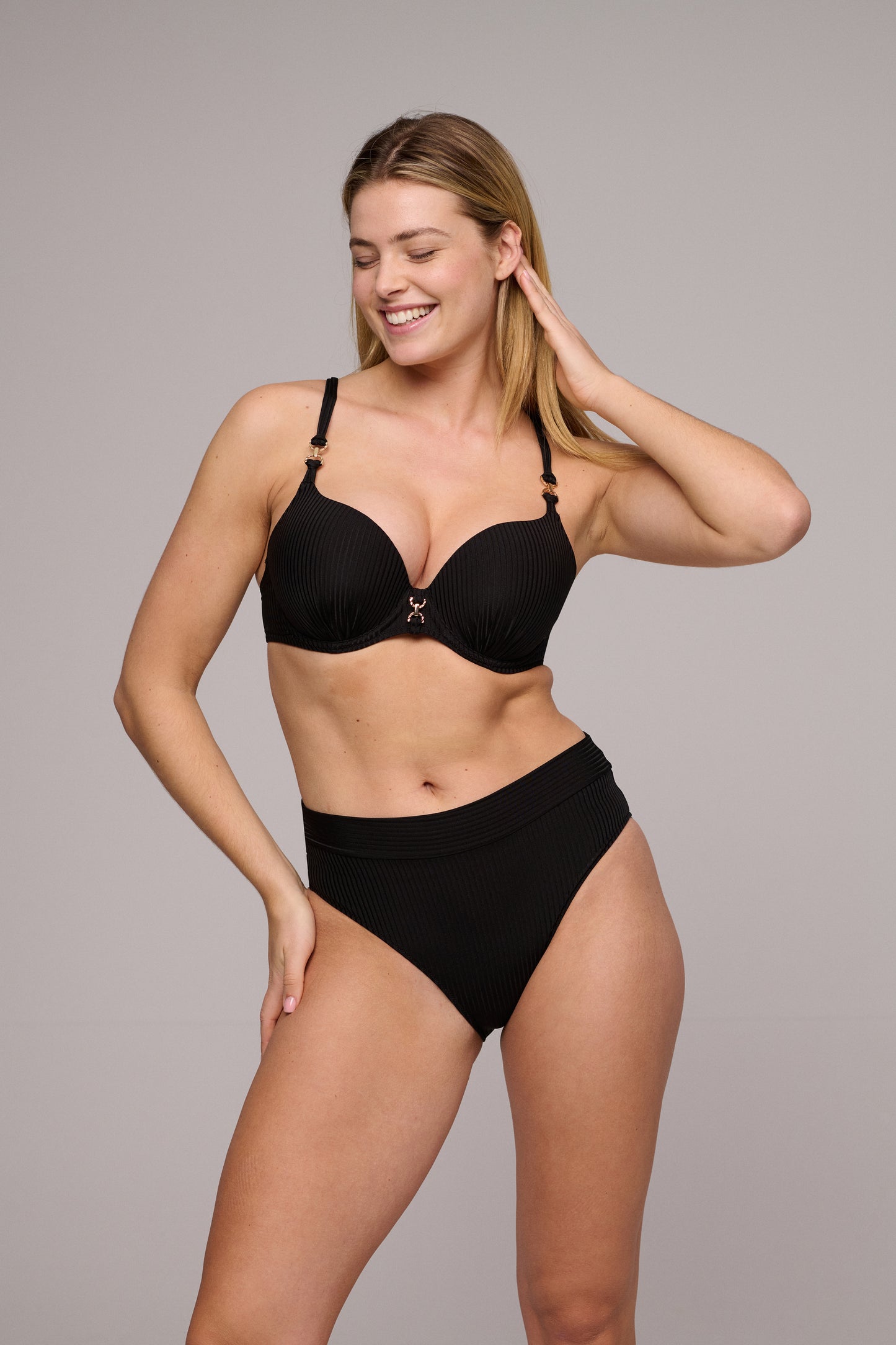 EMLY black bikini fold briefs