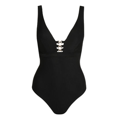 EMLY black plunge swimsuit wireless