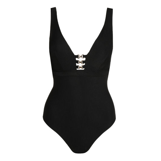 EMLY black plunge swimsuit wireless