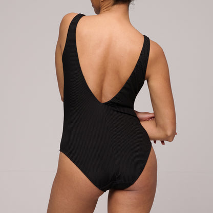 EMLY black plunge swimsuit wireless
