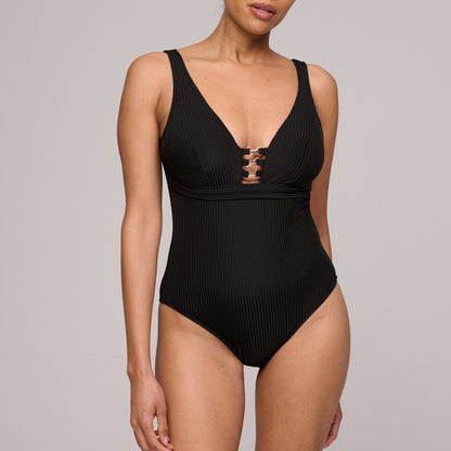 EMLY black plunge swimsuit wireless