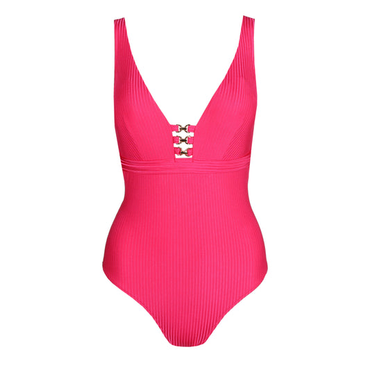 EMLY Dragon Fruit plunge swimsuit wireless