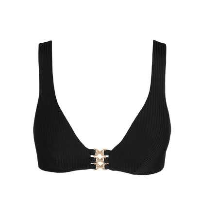EMLY black padded triangle bikini top