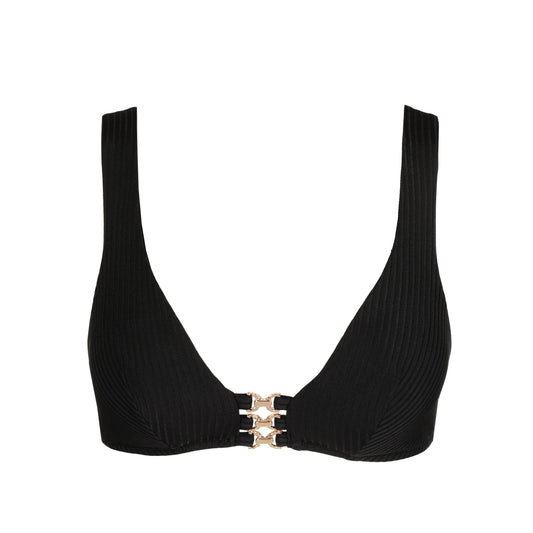 EMLY black padded triangle bikini top