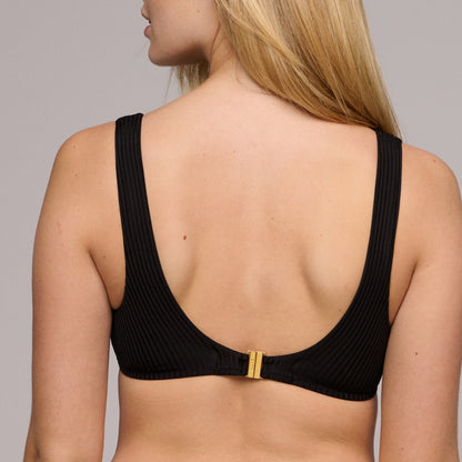 EMLY black padded triangle bikini top