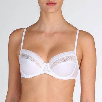 Marie Jo Caro Full Cup Wire Bra in White-UK 34E / EU 75F / US 34F/DDD
