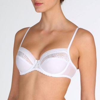 Marie Jo Caro Full Cup Wire Bra in White-UK 36E / EU 80F / US 36F/DDD