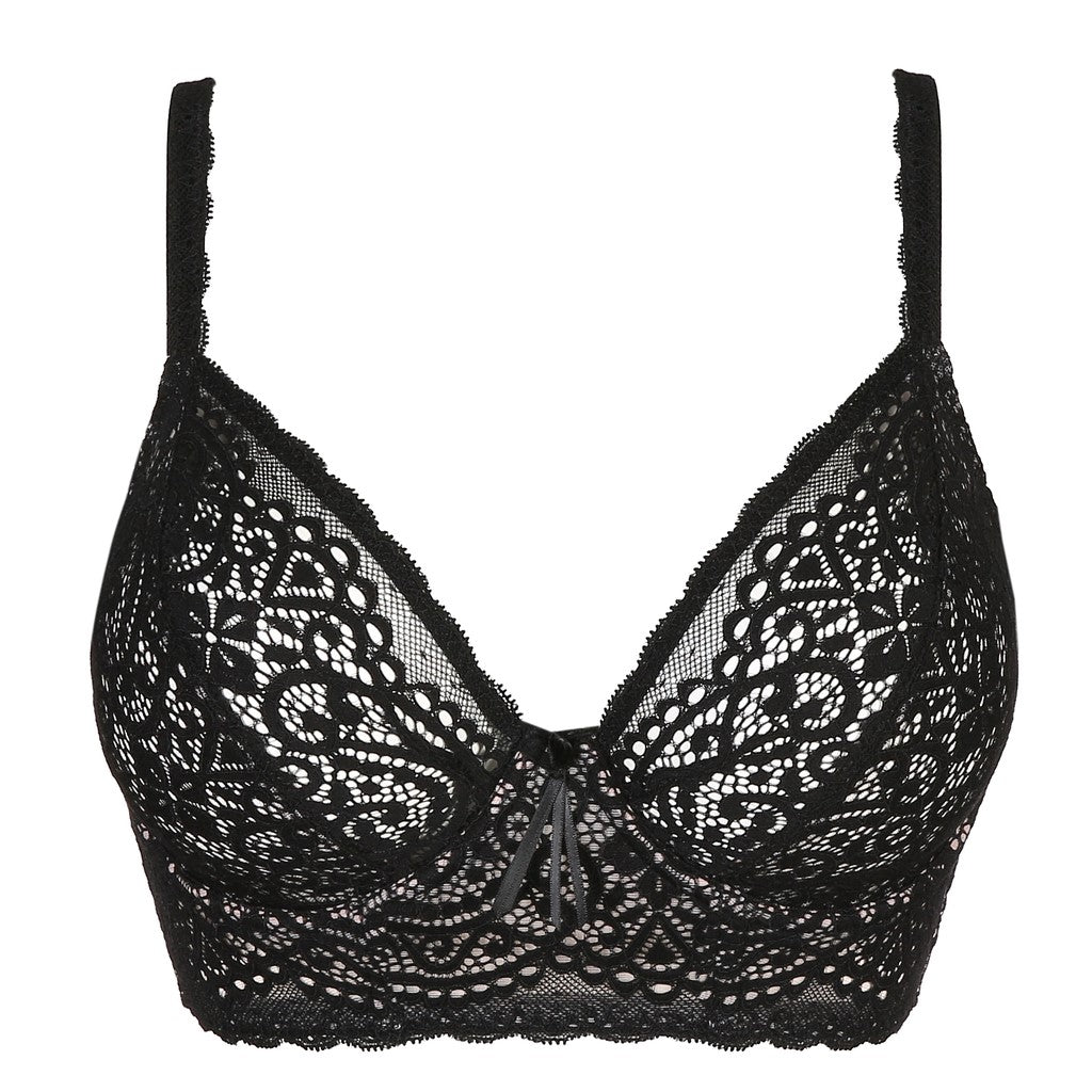 Primadonna Twist I Do deep plunge balcony longline in black