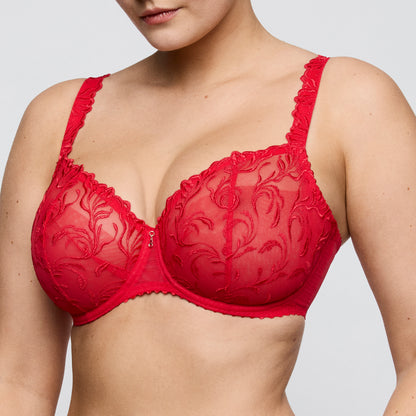 Primadonna SOLISSE balcony bra vertical seam in true red