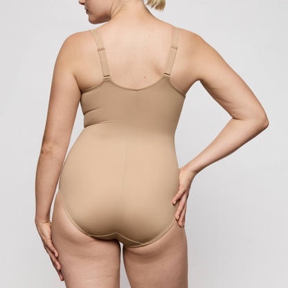 Primadonna SALERNO full cup body in Candy Ginger, elegant bodysuit with bottom closure, shown from the back.