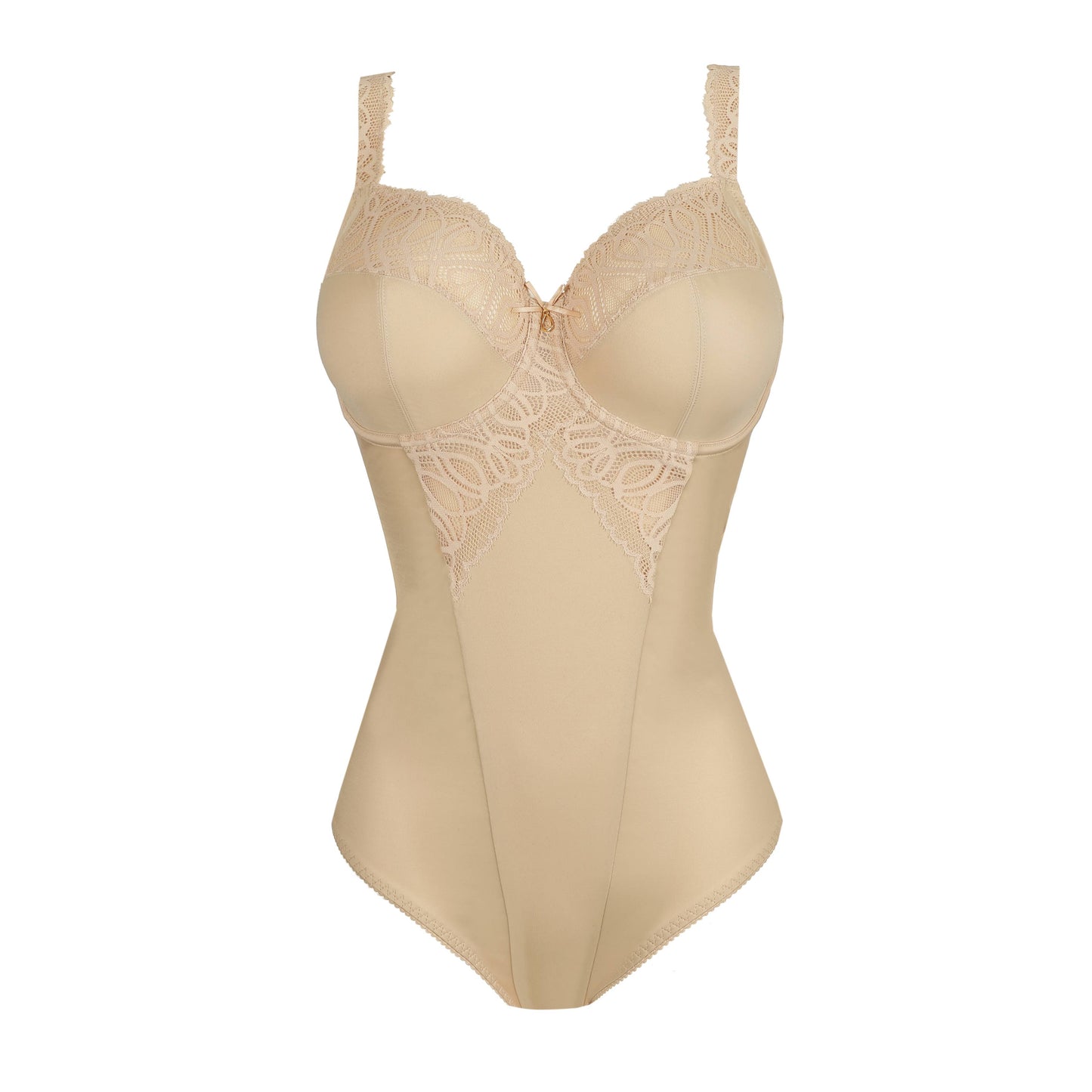 Primadonna SALERNO full cup body in Candy Ginger, elegant bodysuit with bottom closure in flattering neutral.