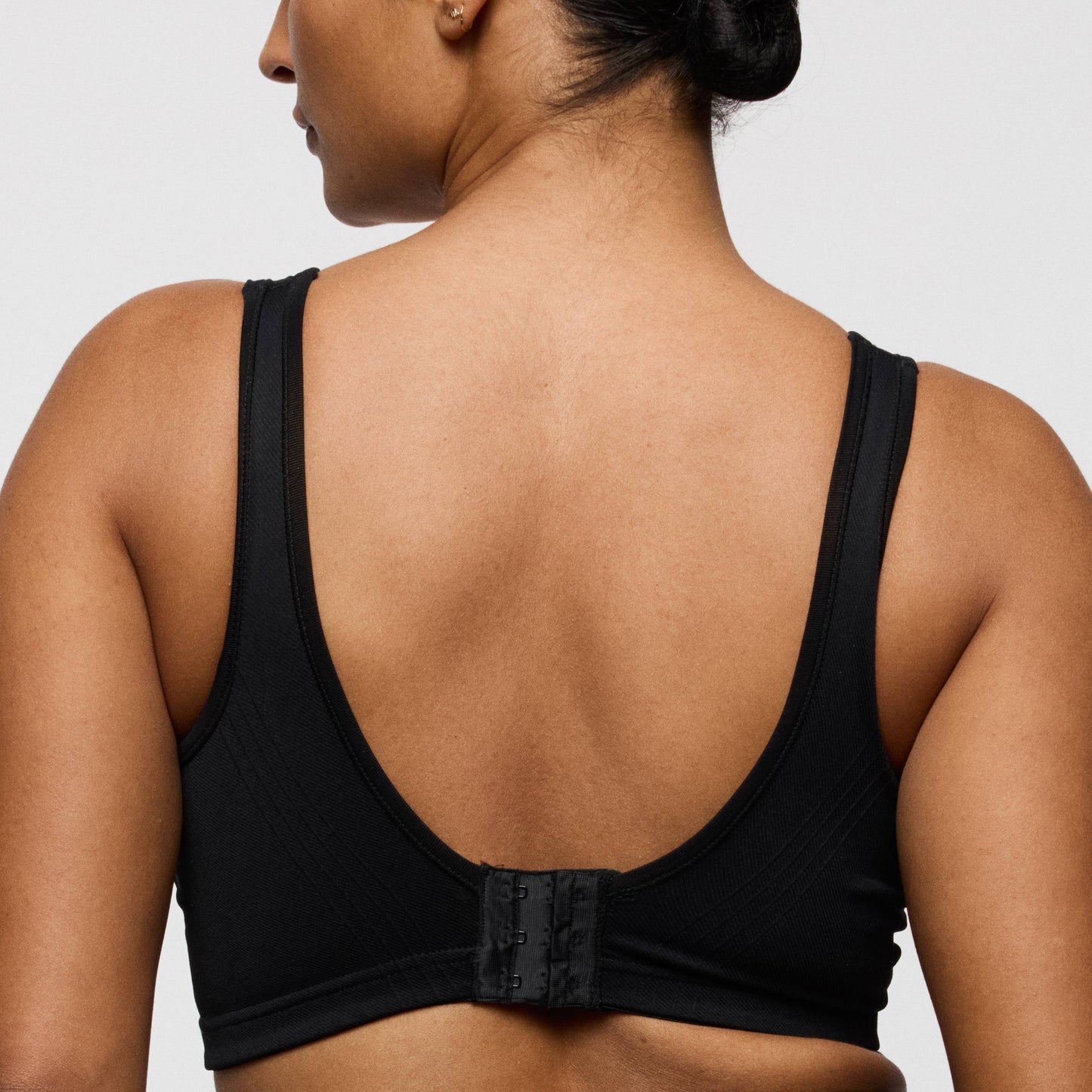 Primadonna NUDDA bralette in black shown from the back, featuring a comfortable and sleek design.