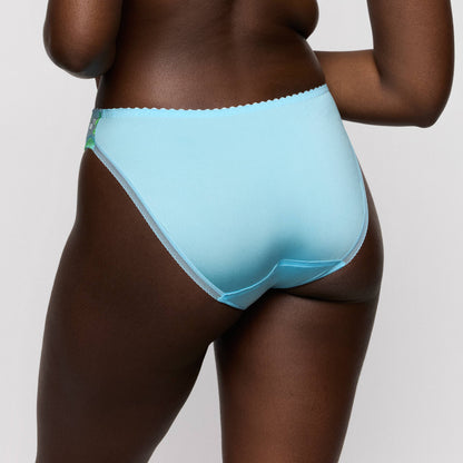 Primadonna CALA LUNA rio briefs in Ice Dream in blue, showing the elegant cut and comfortable fit from the back.