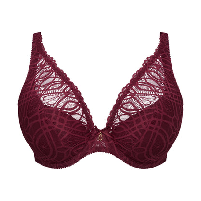 Primadonna SALERNO half padded plunge bra in evening red