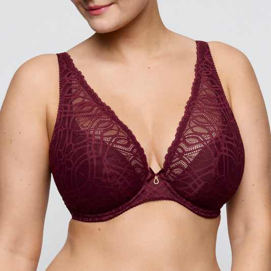 Primadonna SALERNO half padded plunge bra in evening red