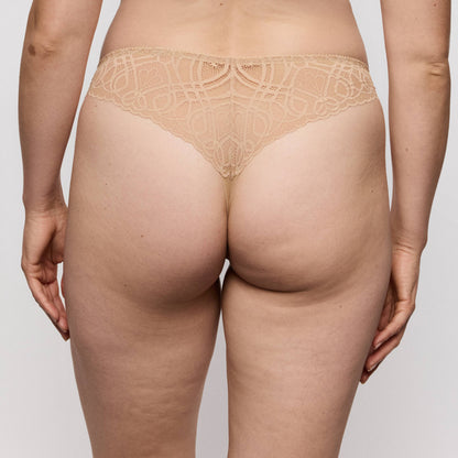 Primadonna SALERNO thong Candy Ginger, showing a back view highlighting the intricate lace design and flattering fit.