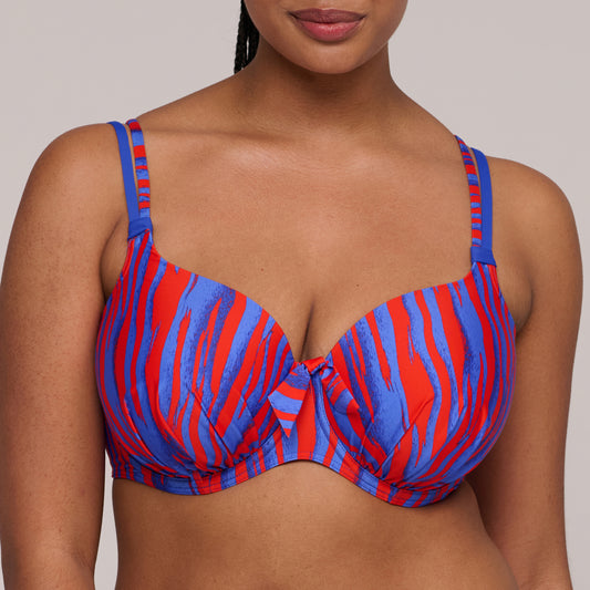 Primadonna Swim SKUDAI Wild stripes padded heartshape bikini top
