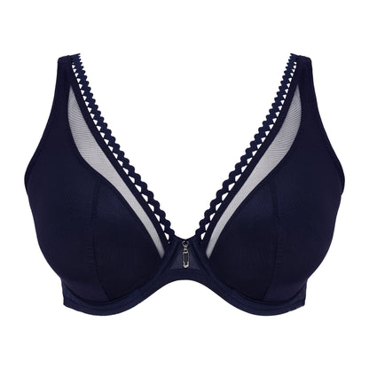 Primadonna Twist WOWGIRL half padded plunge bra in evening blue