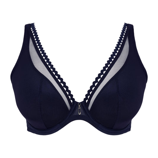 Primadonna Twist WOWGIRL half padded plunge bra in evening blue