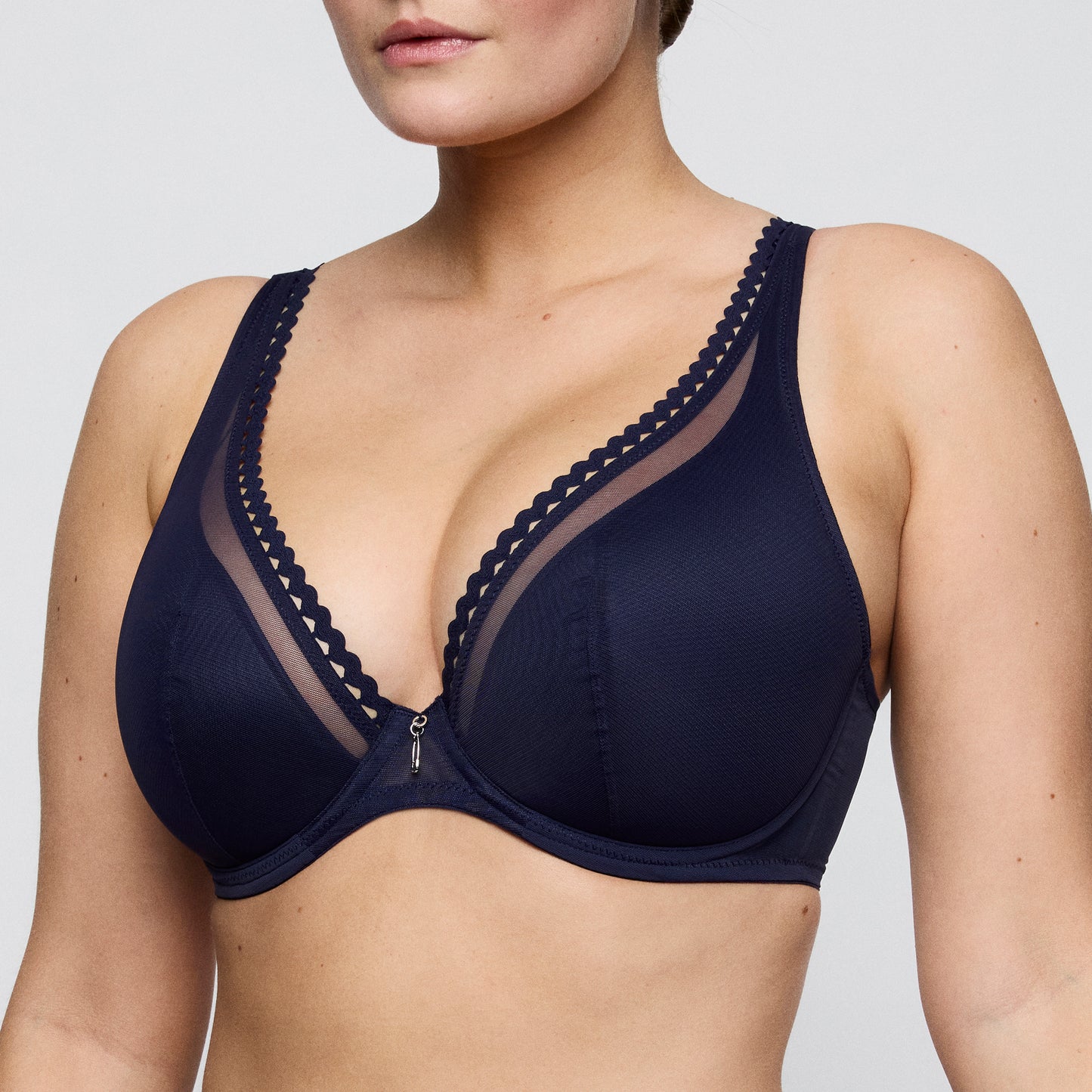 Primadonna Twist WOWGIRL half padded plunge bra in evening blue