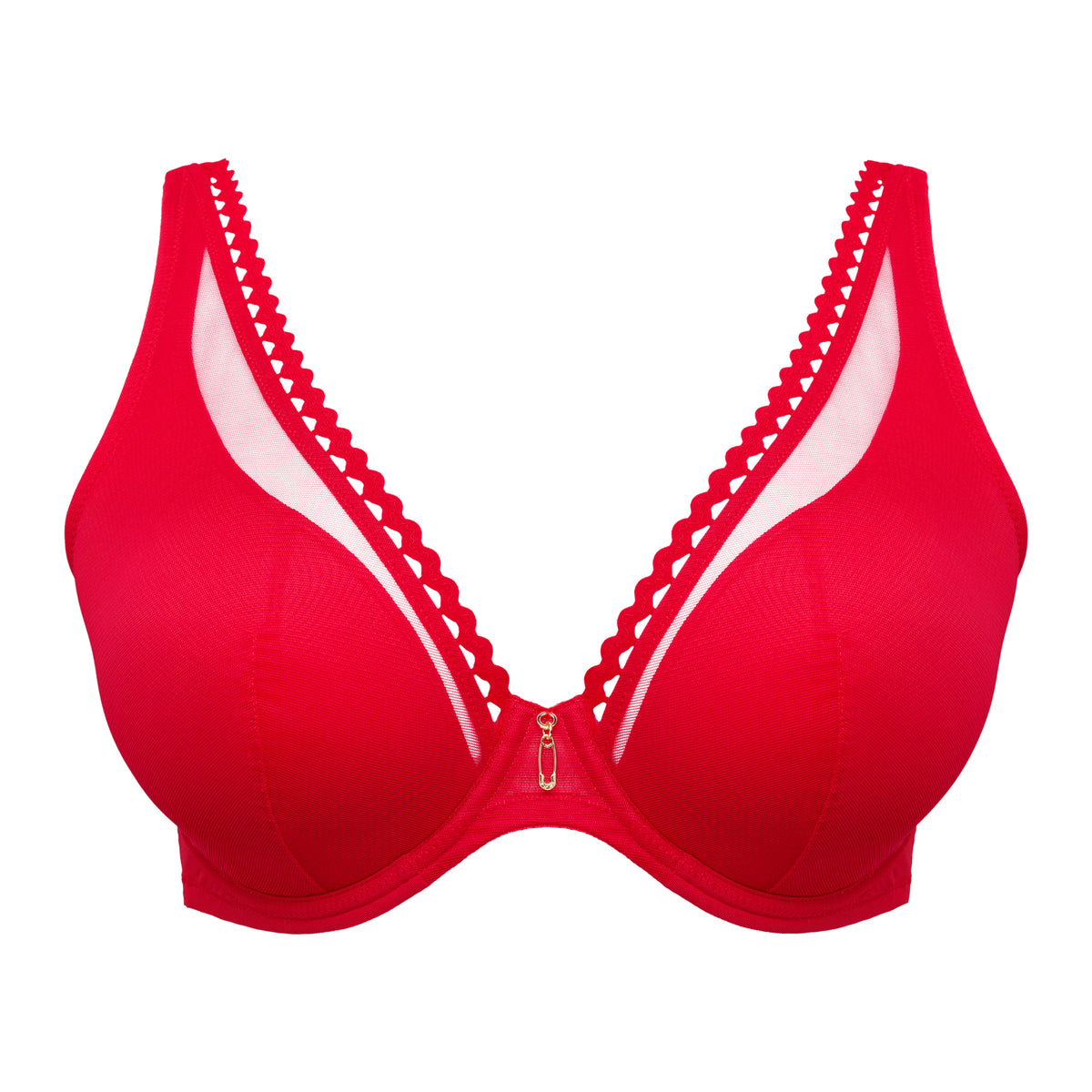 Primadonna Twist WOWGIRL half padded plunge bra in true red