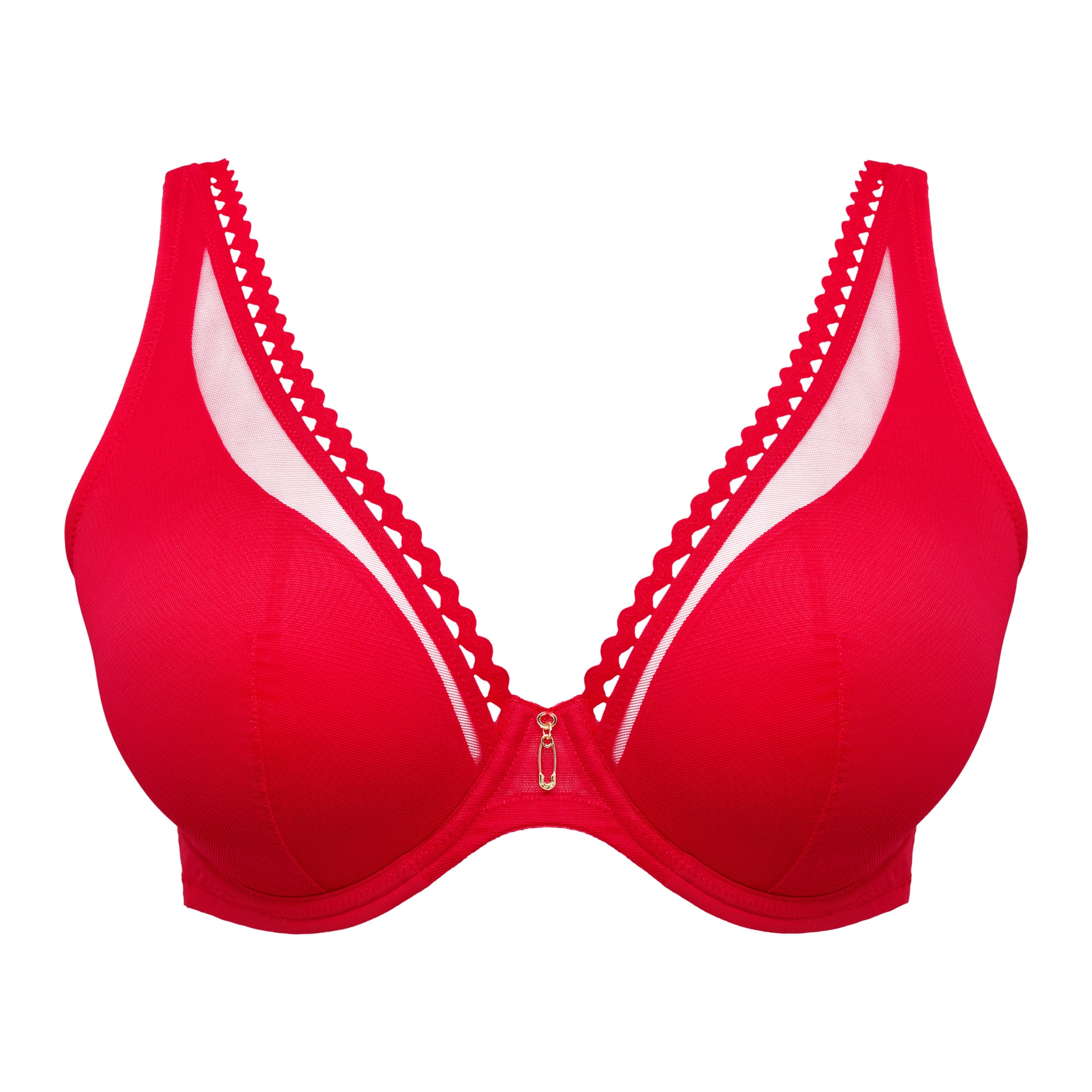 Primadonna Twist WOWGIRL half padded plunge bra in true red