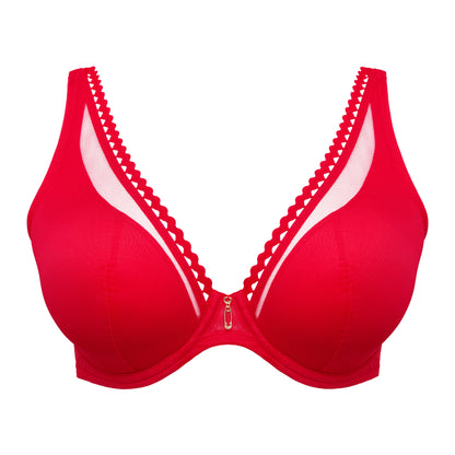 Primadonna Twist WOWGIRL half padded plunge bra in true red