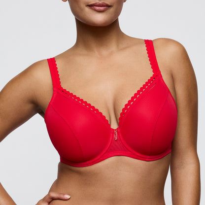Primadonna Twist WOWGIRL padded heartshape bra in true red