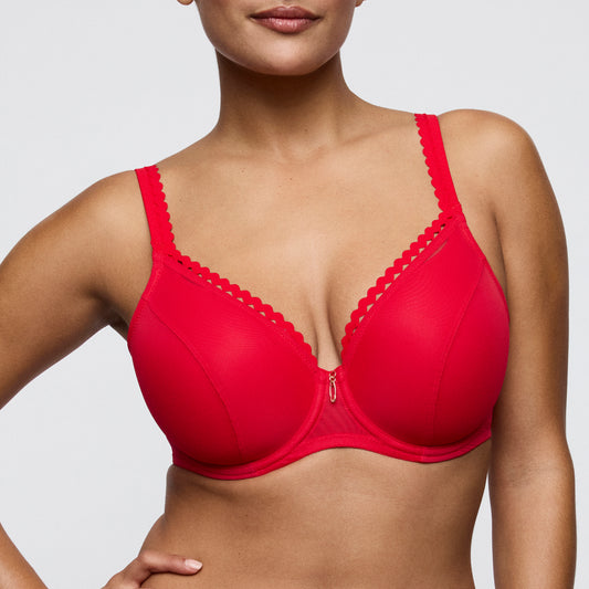 Primadonna Twist WOWGIRL padded heartshape bra in true red