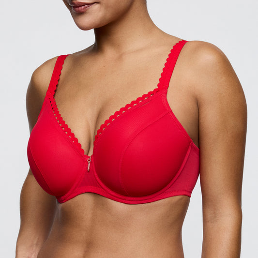 Primadonna Twist WOWGIRL padded heartshape bra in true red