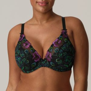 PrimaDonna SAN ANGEL half padded plunge bra in Peacock Feather